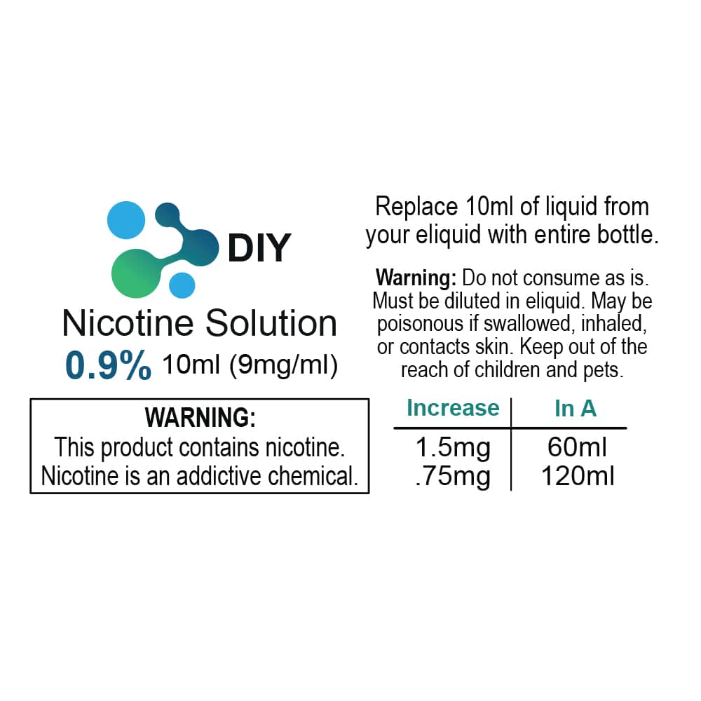 Booster nicotiné NiCoil 20 pour e liquide DIY, Pack 10X10 ml